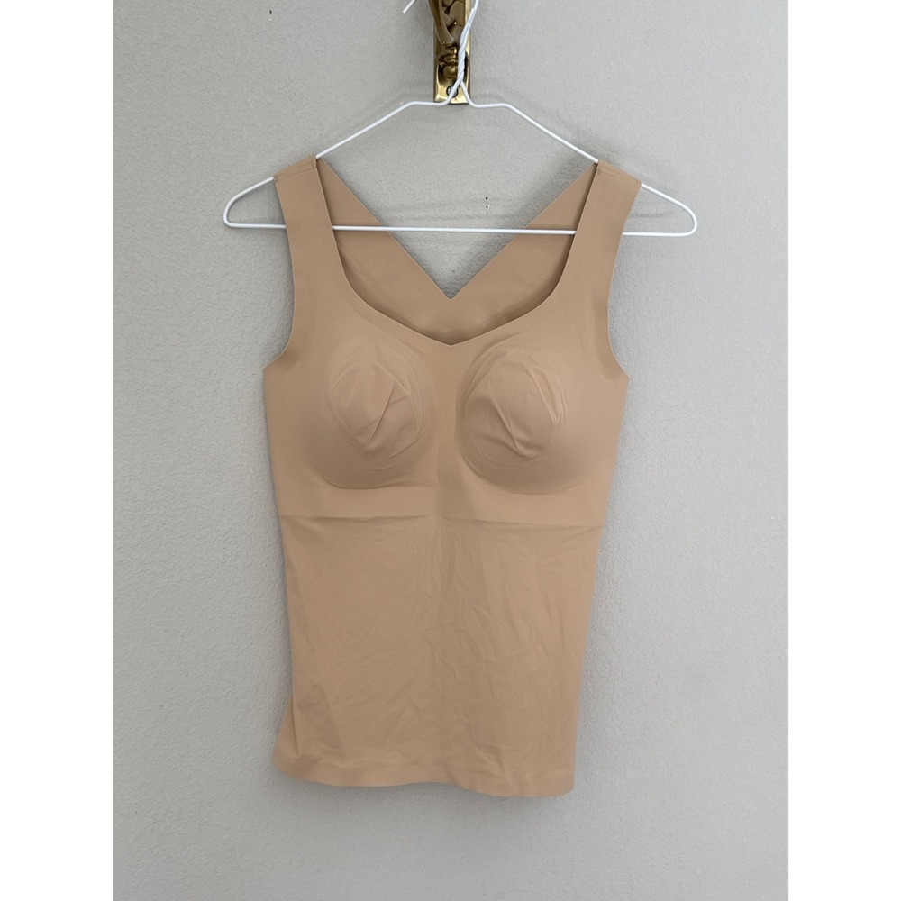 Evelyn & Bobbie Defy Bra Tank Womens Small Beige Seamless Smoothing Camisole